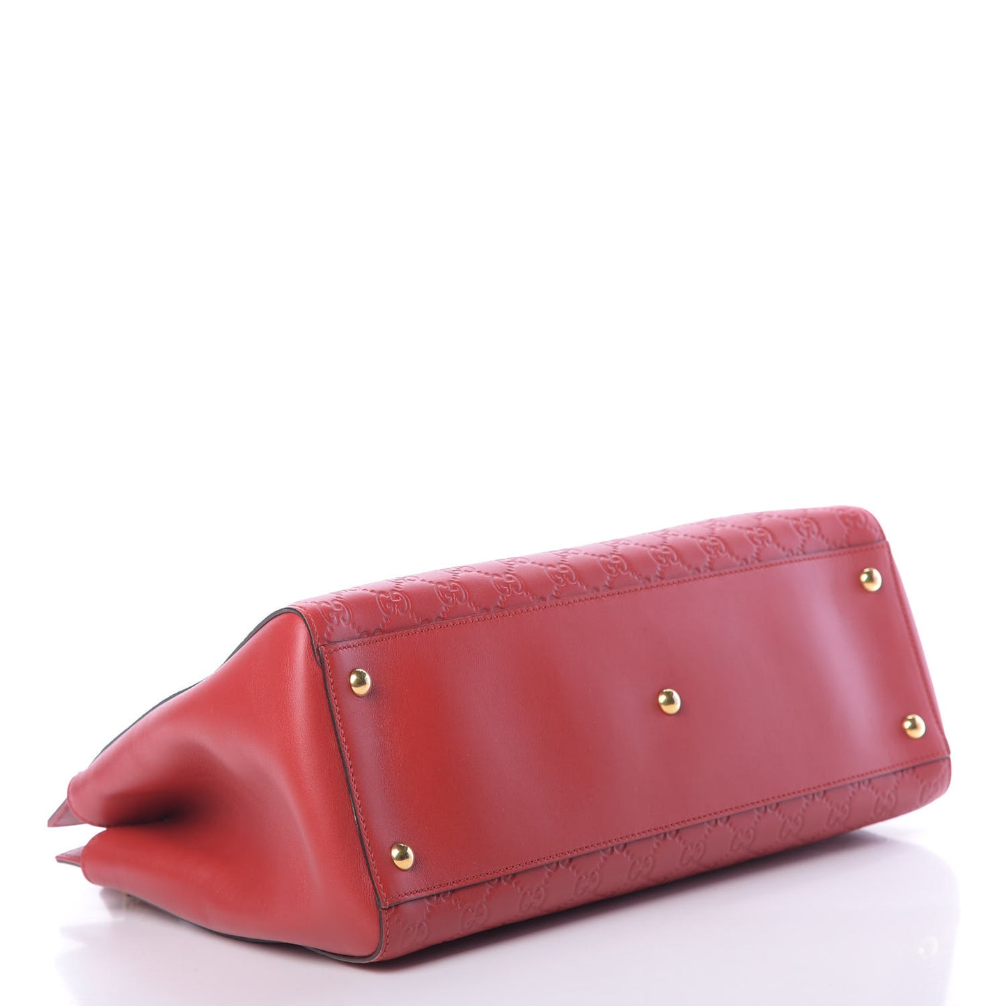 Soft Guccissima Signature Large Shoulder Tote Bag Hibiscus Red