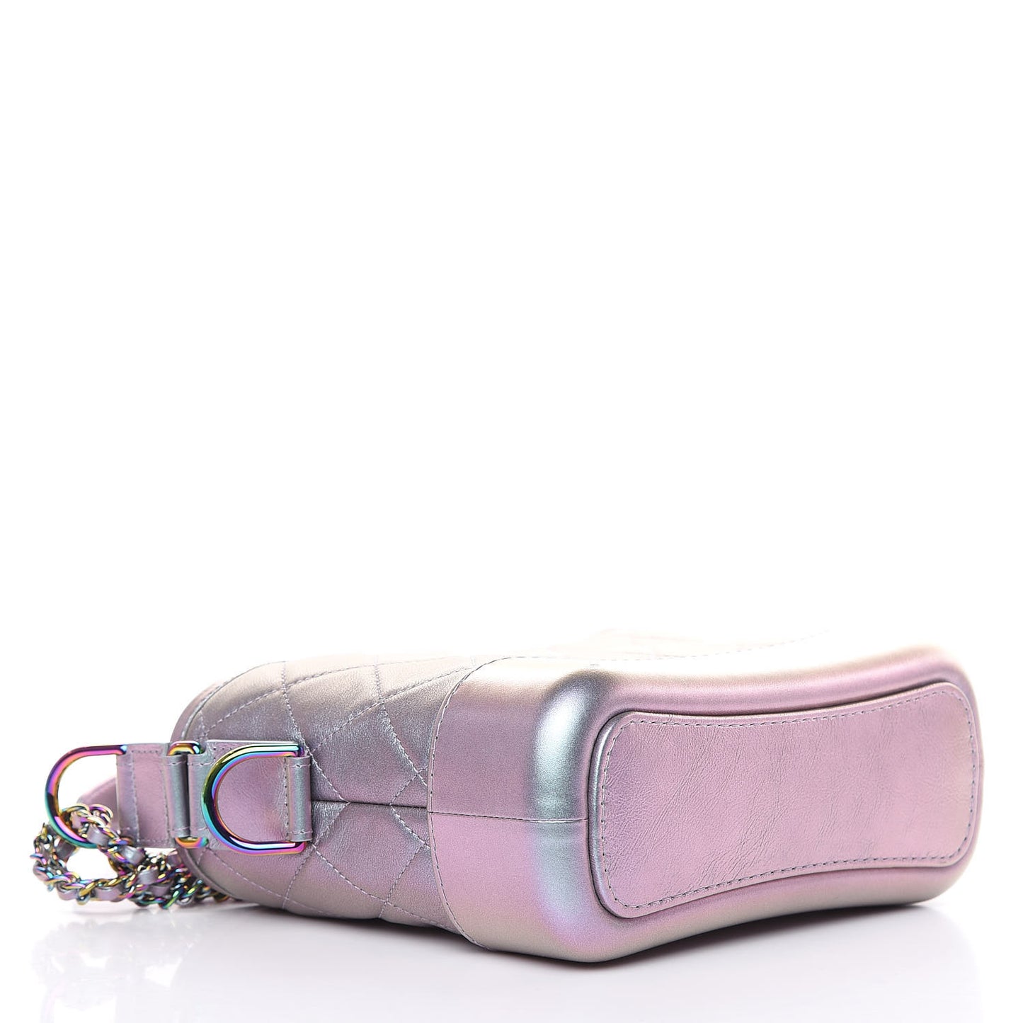 Iridescent Lambskin Calfskin Quilted Small Gabrielle Hobo Light Purple
