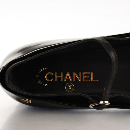 Chanel Patent Calfskin Mary Jane Ballerina Flats 38.5 Black 7 of 7