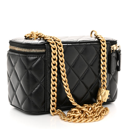 Chanel Lambskin Quilted Small Pillow Crush Vanity Case With Chain Black 3 of 11