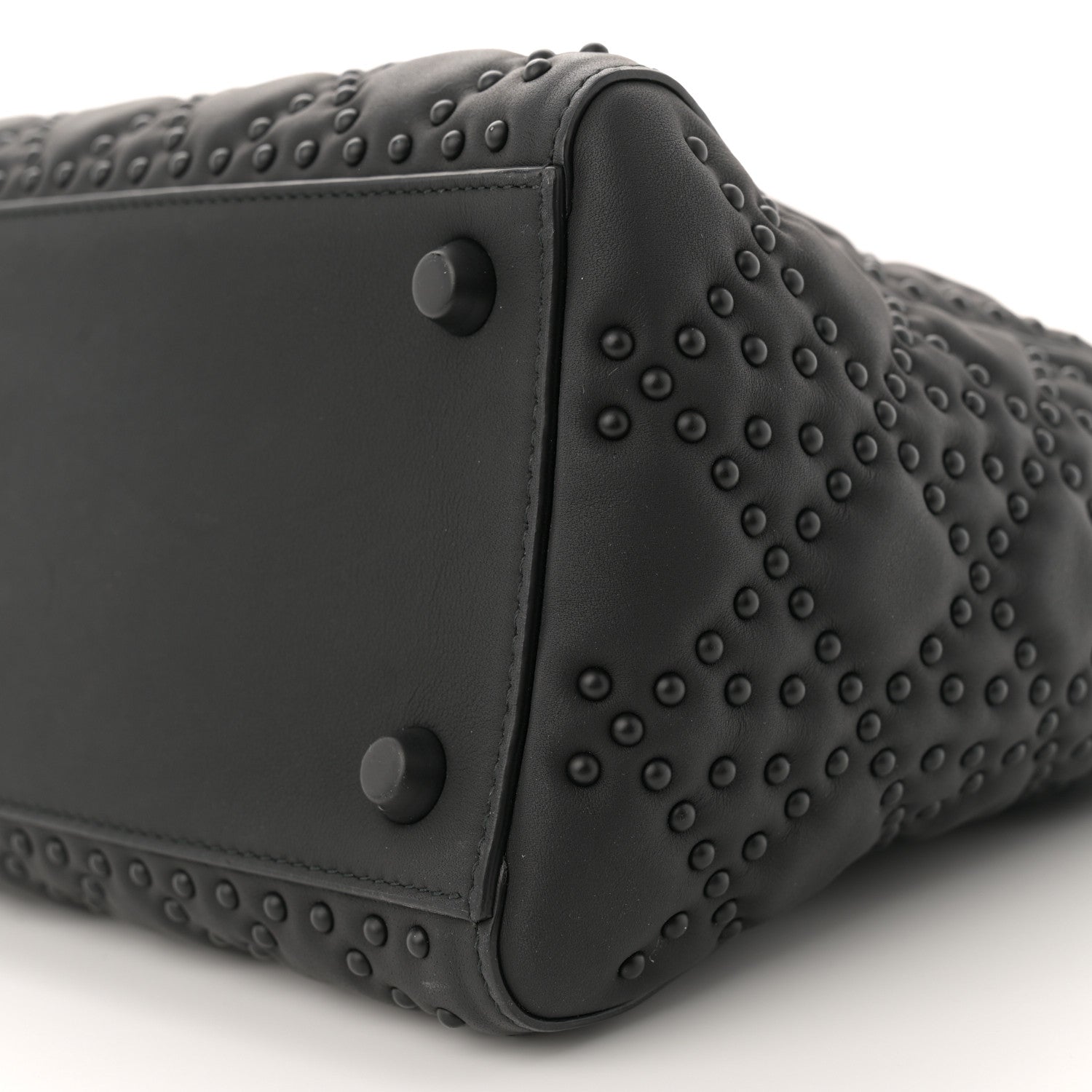 Christian Dior Matte Calfskin Cannage Studded Medium Supple Lady Dior Ultra Black 10 of 11
