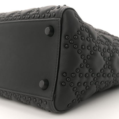 Christian Dior Matte Calfskin Cannage Studded Medium Supple Lady Dior Ultra Black 10 of 11