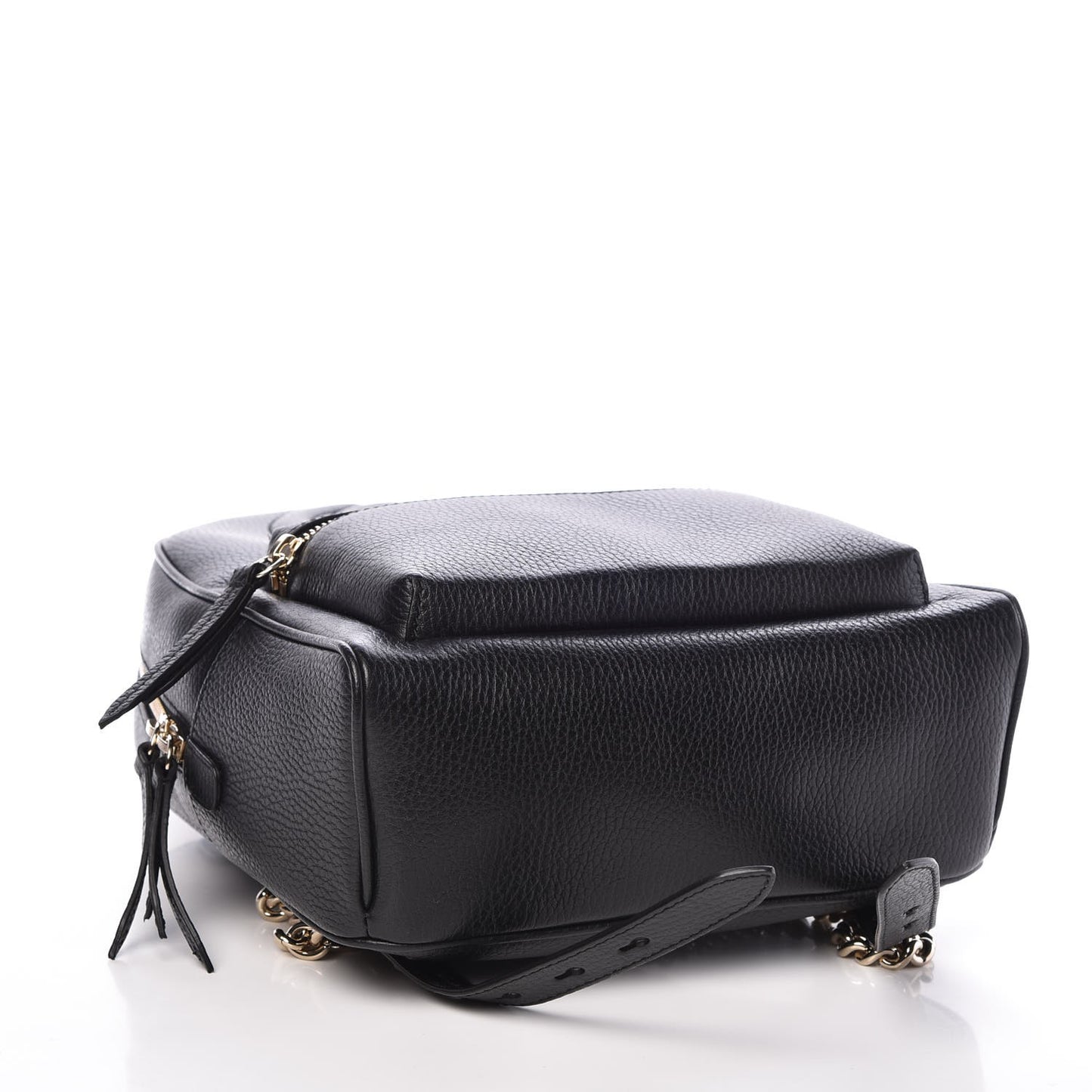 Pebbled Calfskin Soho Chain Backpack Black