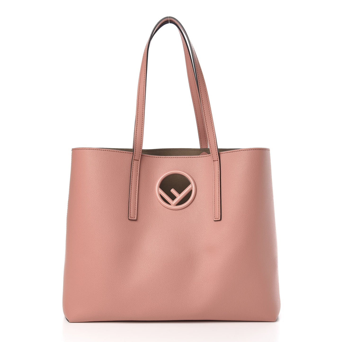 Vitello Vienna Enamel F is Fendi Shopping Tote Macaron Taupe