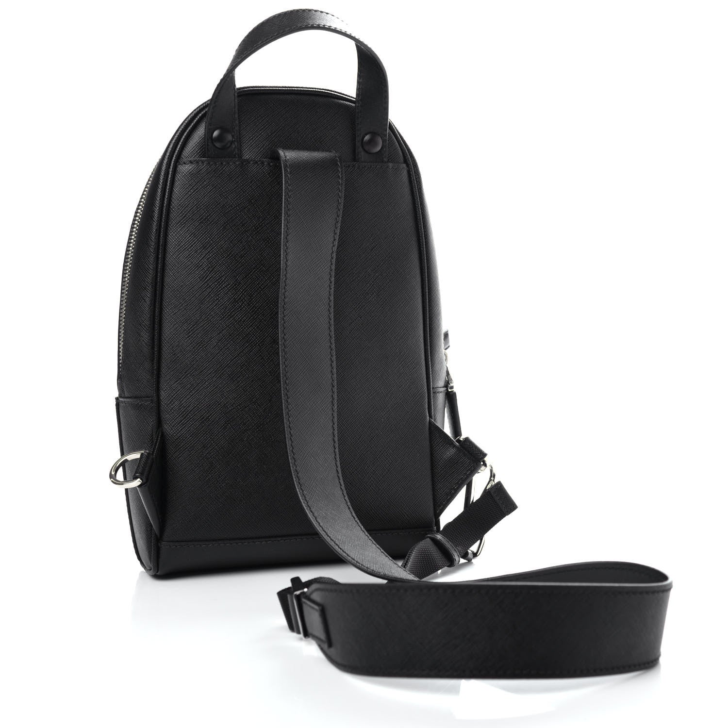 Prada Saffiano Sling Backpack Black 3 of 9