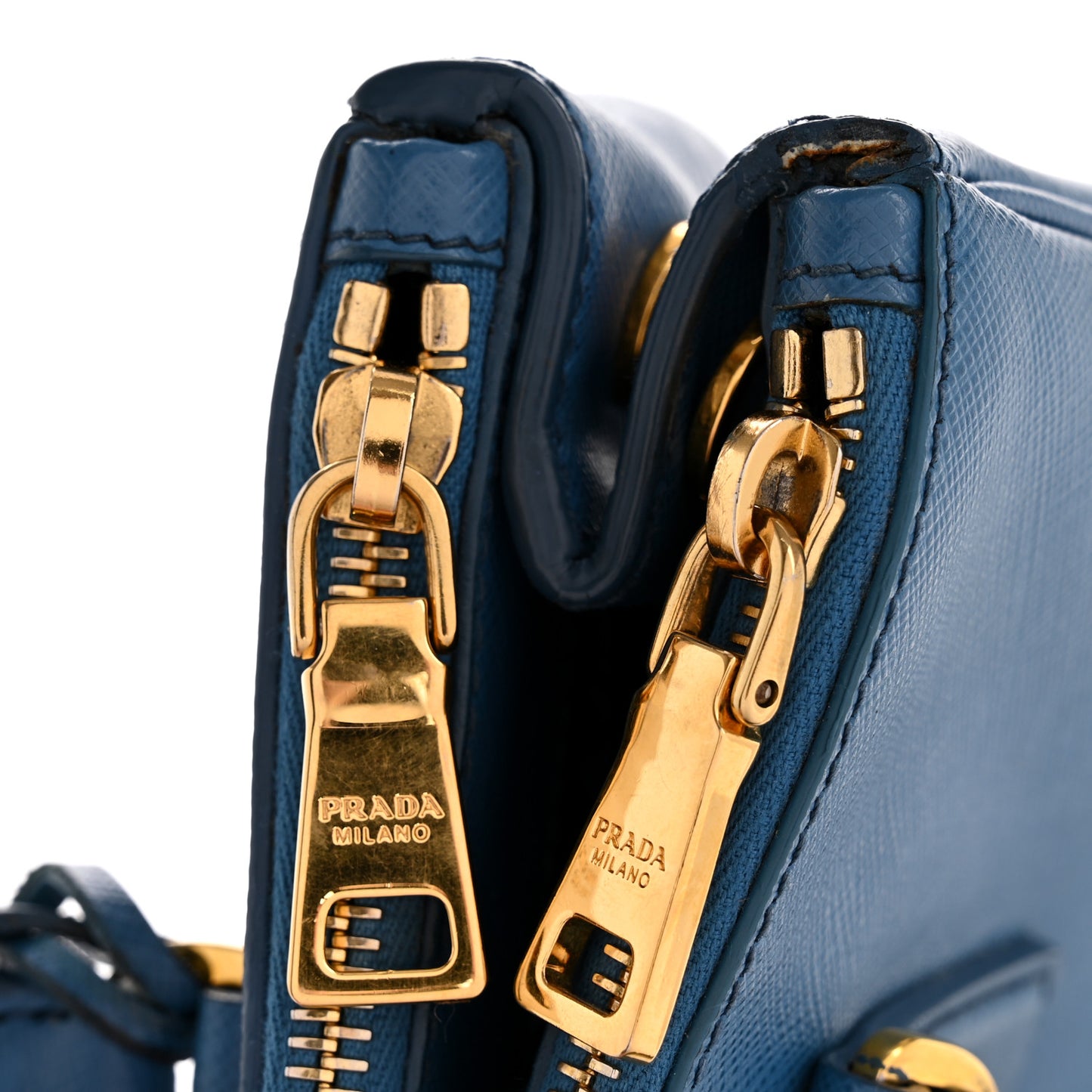 Saffiano Lux Small Galleria Double Zip Tote Cobalto