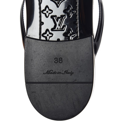 Louis Vuitton Patent Seastar Thong Sandals 38 Black 9 of 10