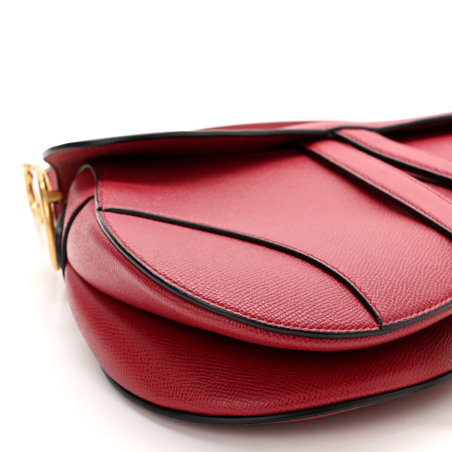 Christian Dior Grained Calfskin Saddle Bag Red 9 of 10