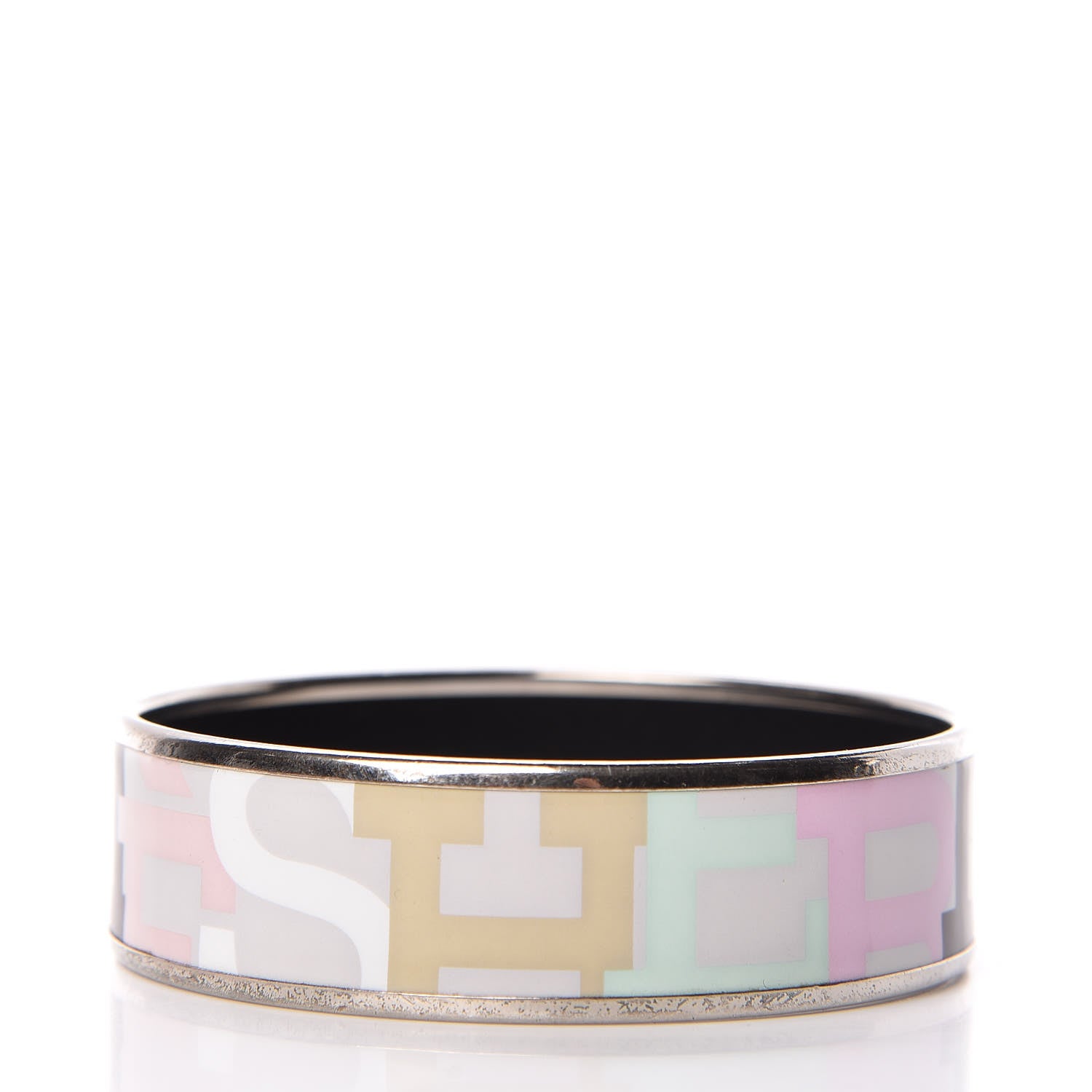 Hermes Enamel Printed Wide Capitales Bracelet 65 3 of 5