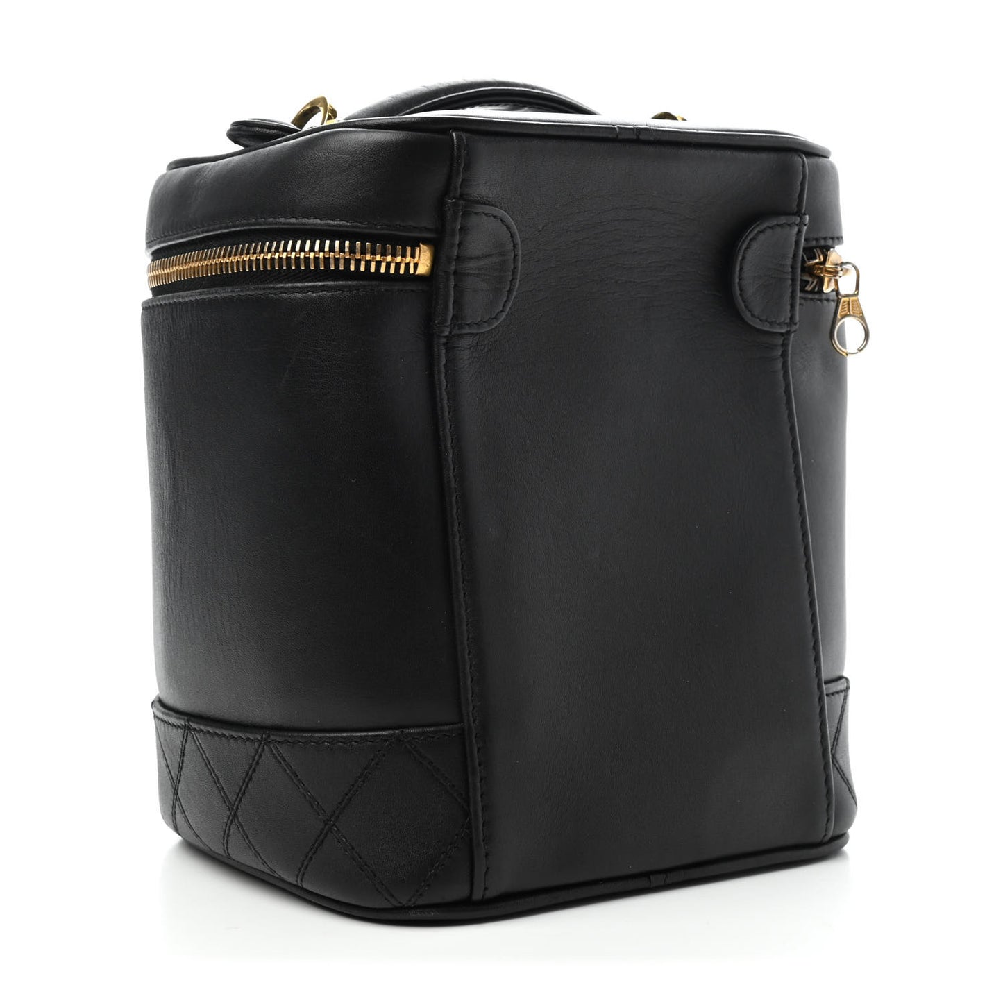 Lambskin Vanity Cosmetic Case Black