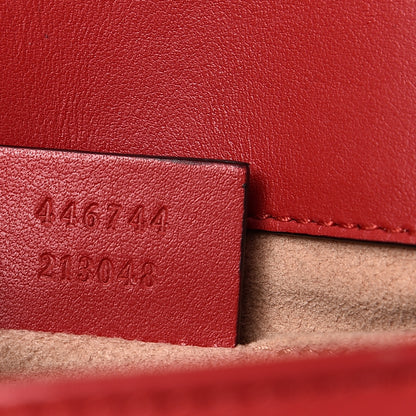 Gucci Calfskin Matelasse Mini GG Marmont Shoulder Bag Hibiscus Red 6 of 12