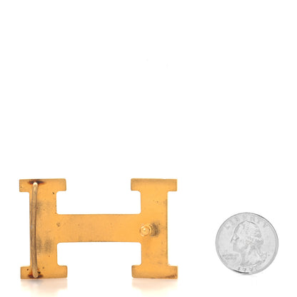 Hermes Brass Gold Plated Polished 32mm H Belt Buckle 2 of 3