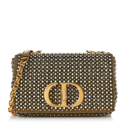 Christian Dior Calfskin Strass Embroidered Small Caro Bag Gold 1 of 9