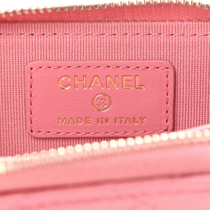 Chanel Caviar Quilted Zip Card Holder Pink 6 of 8