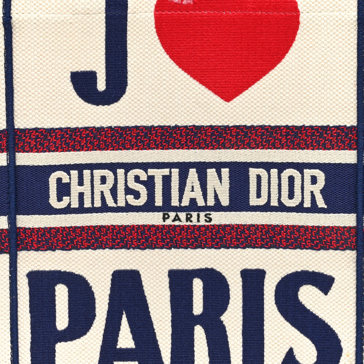 Christian Dior Canvas Embroidered Vertical Book Tote White 8 of 10