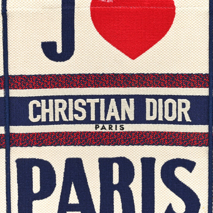Christian Dior Canvas Embroidered Vertical Book Tote White 8 of 10