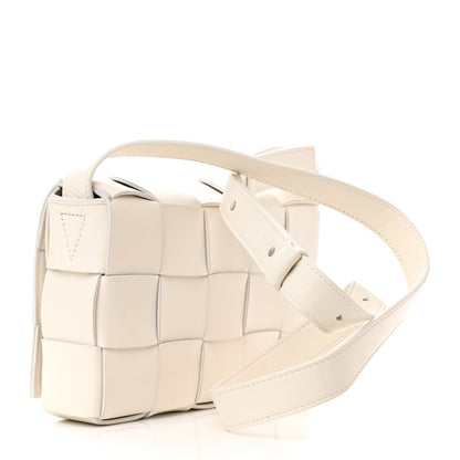 Bottega Veneta Lambskin Maxi Intrecciato Cassette Crossbody Bag White 3 of 12