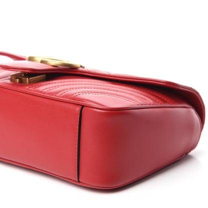 Gucci Calfskin Matelasse Small GG Marmont Shoulder Bag Hibiscus Red 7 of 10