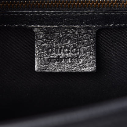 Gucci Calfskin Bamboo Bullet Satchel Black 6 of 11
