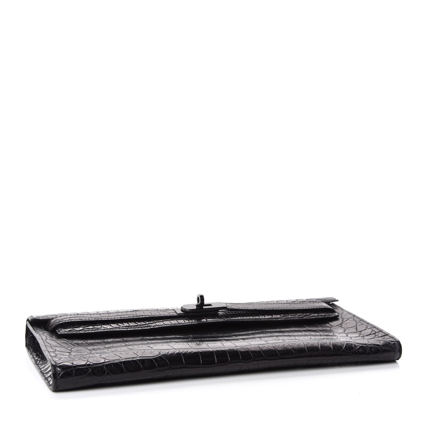 Matte Niloticus Crocodile Kelly Cut Pochette So Black