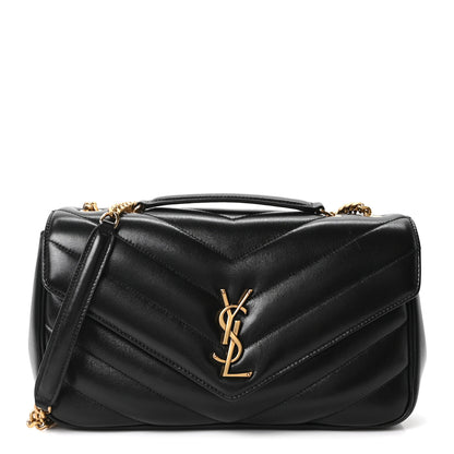 Saint Laurent Lambskin Chevron Quilted Medium Loulou Black 1 of 11