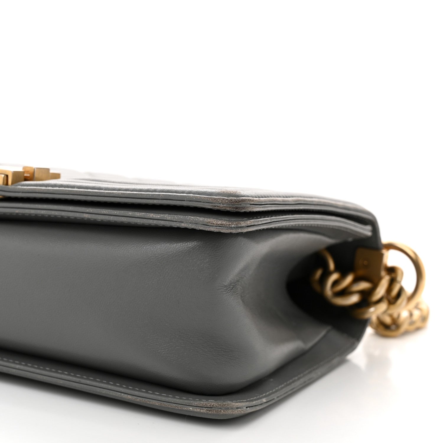 Chanel Lambskin Quilted Medium Boy Flap Grey 10 of 14