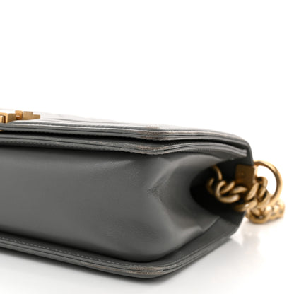 Chanel Lambskin Quilted Medium Boy Flap Grey 10 of 14