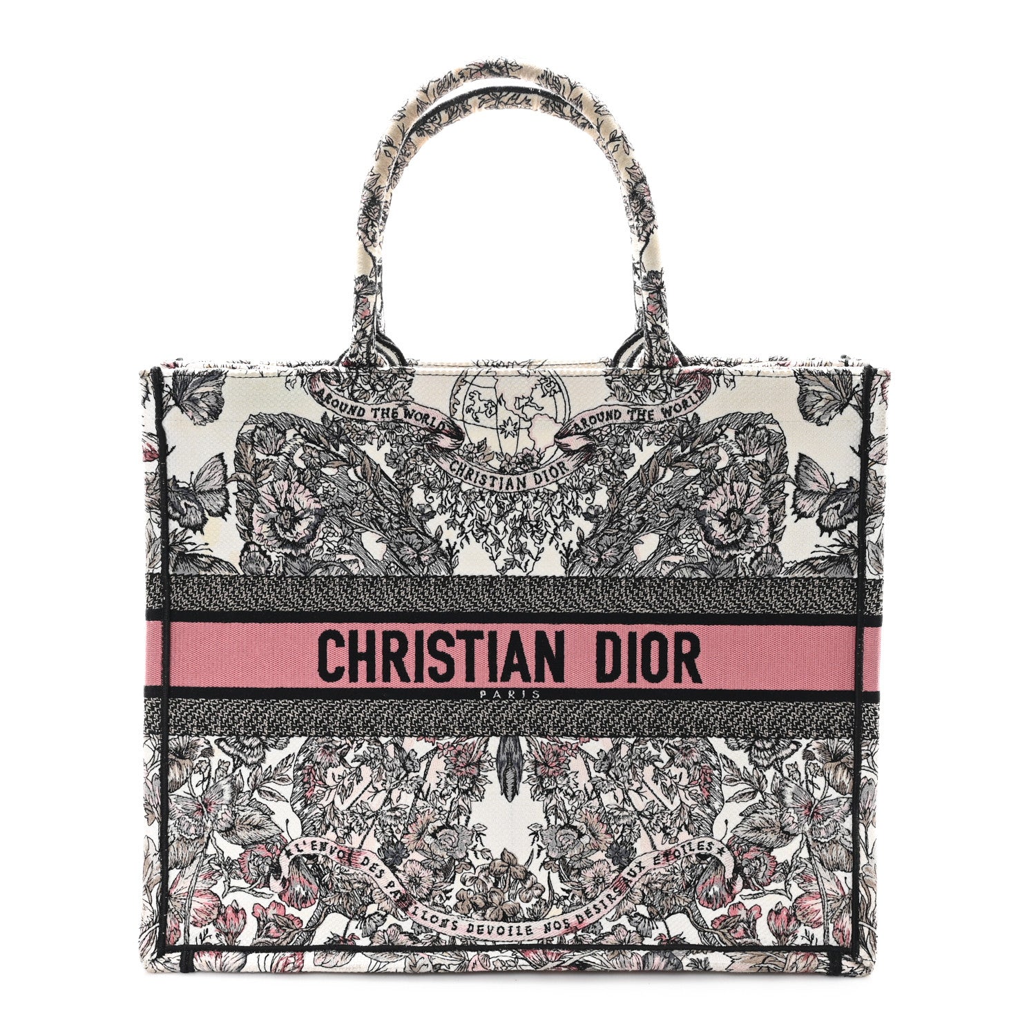 Christian Dior Canvas Embroidered Large Butterfly Around The World