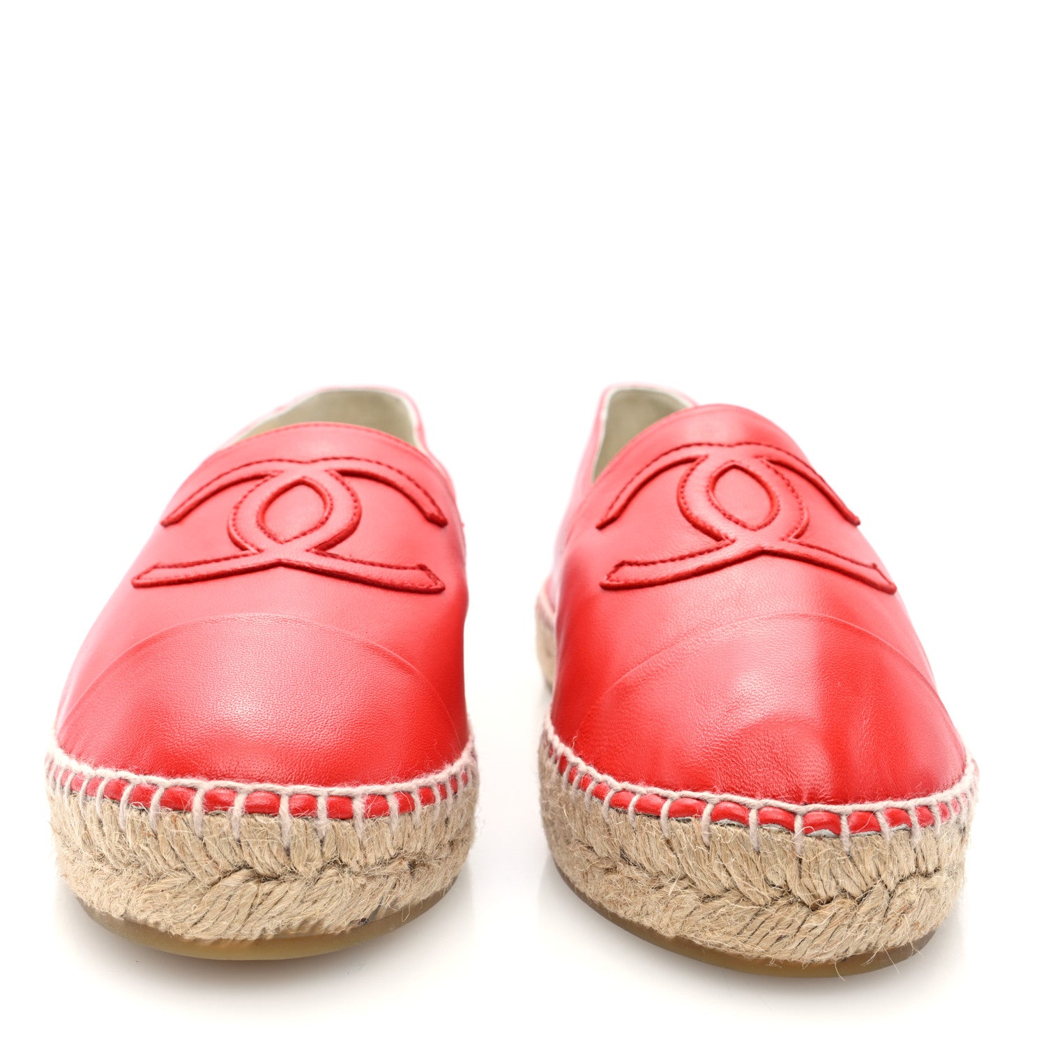 Chanel Lambskin CC Espadrilles 40 Red 3 of 9
