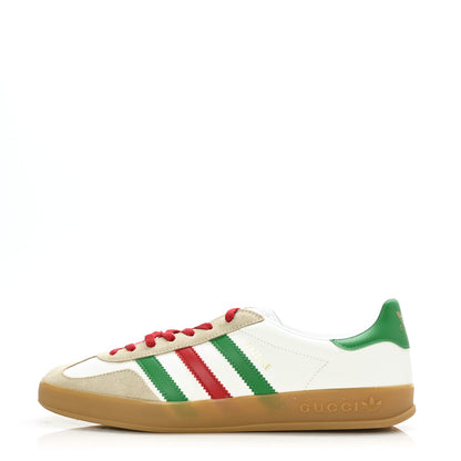 Gucci X ADIDAS Suede Madeira Demetra Mens Gazelle Sneakers 12 Oatmeal White New Shamarock Hibiscus Red 1 of 9