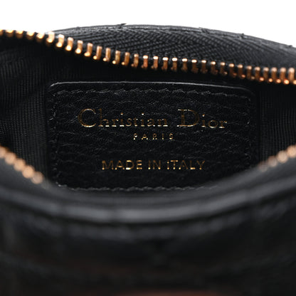 Christian Dior Supple Calfskin Cannage Caro Zipped Key Case Black Black 6 of 7