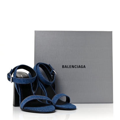 Balenciaga Denim Ankle Strap Round Heel Sandals 38.5 Bleu Clair 8 of 8
