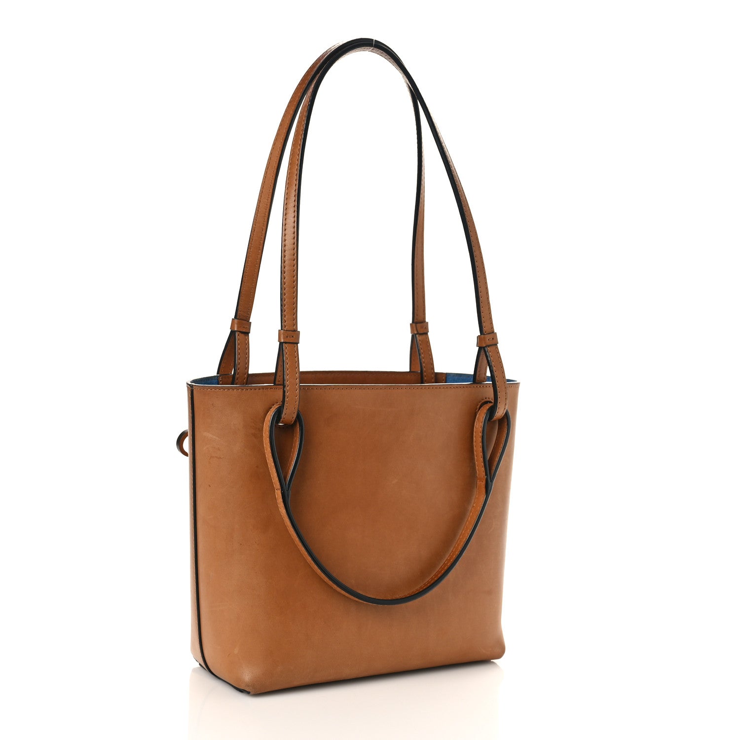 Loewe Calfskin Double Handle Square Tote Camel Capri Blue 3 of 12