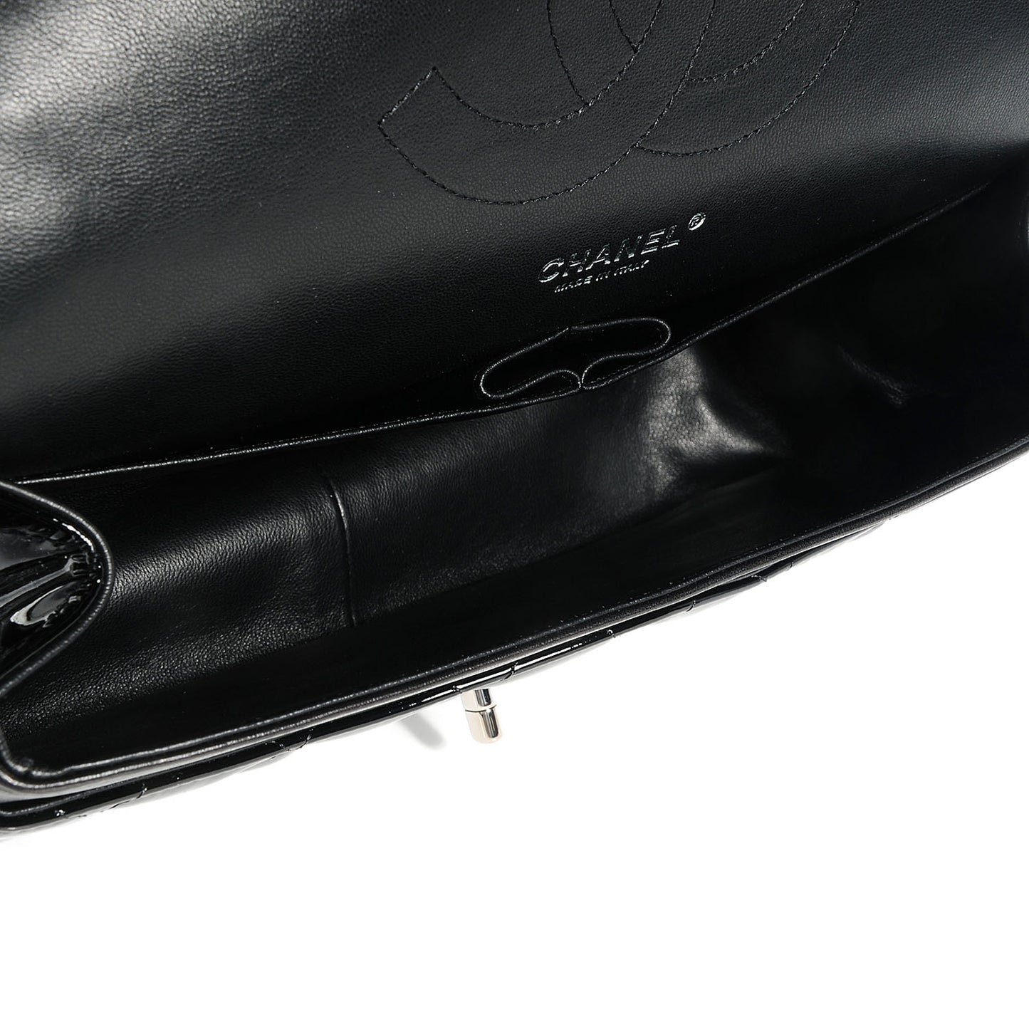 Patent Jumbo Double Flap Black