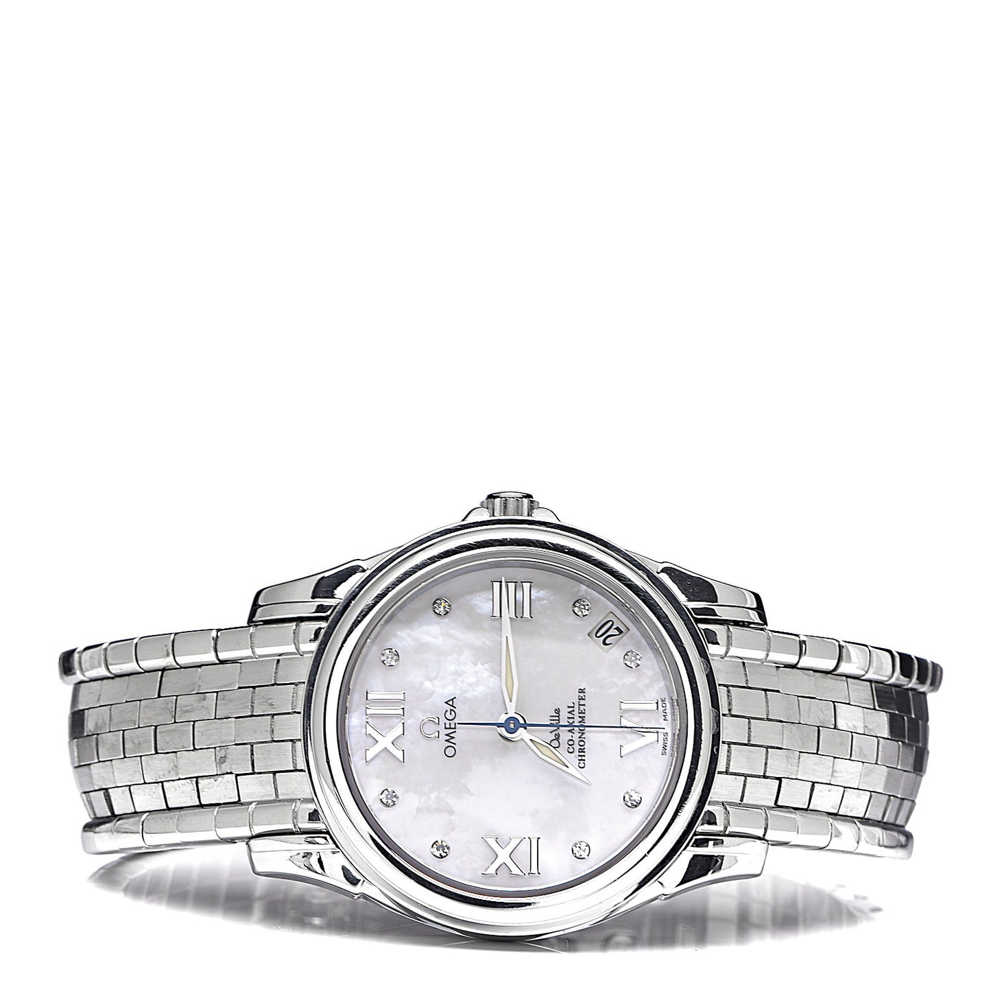 Stainless Steel Diamond Mother of Pearl 32mm De Ville Co-Axial Automatic Watch 4581.75.00