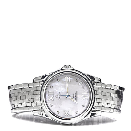 Omega Stainless Steel Diamond Mother of Pearl 32mm De Ville Co-Axial Automatic Watch 4581.75.00 3 of 7