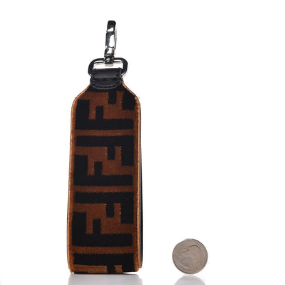 Fendi Velvet Tapestry FF Key Ring Tobacco 2 of 4