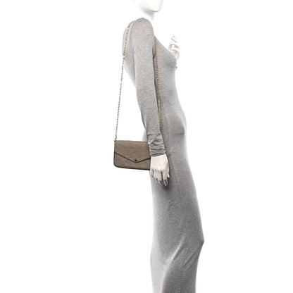 Louis Vuitton Empreinte Pochette Felicie Chain Wallet Tourterelle 2 of 17