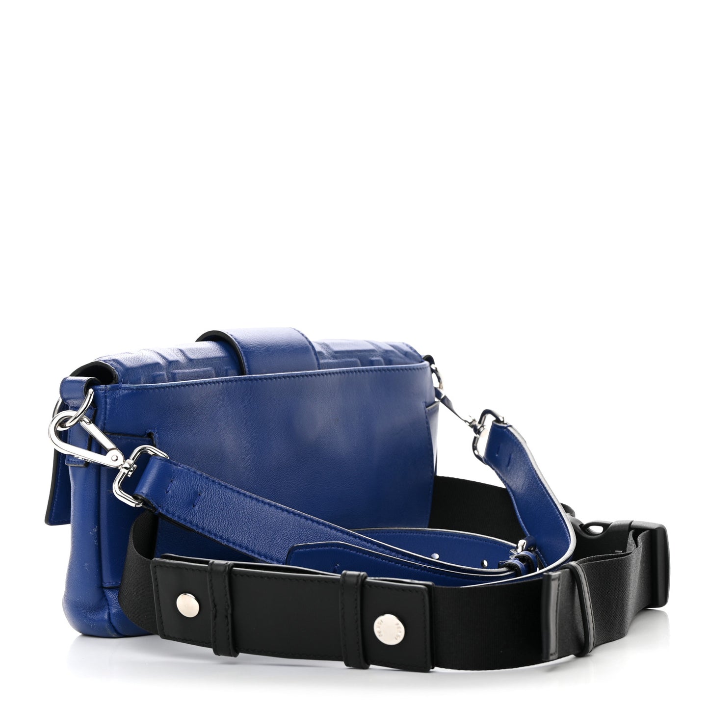 Nappa FF 1974 Embossed Belt Baguette Bag Blue Neon