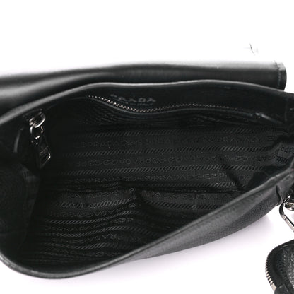 Prada Vitello Daino Soft Shoulder Flap Bag Black 5 of 11