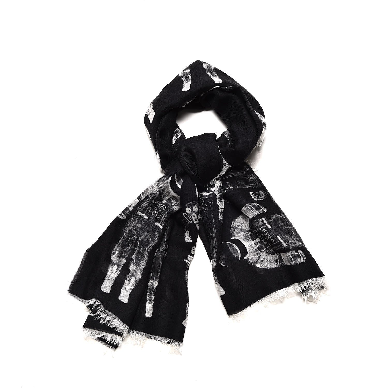 Chanel Cashmere Astronaut CC Scarf Black 1 of 7