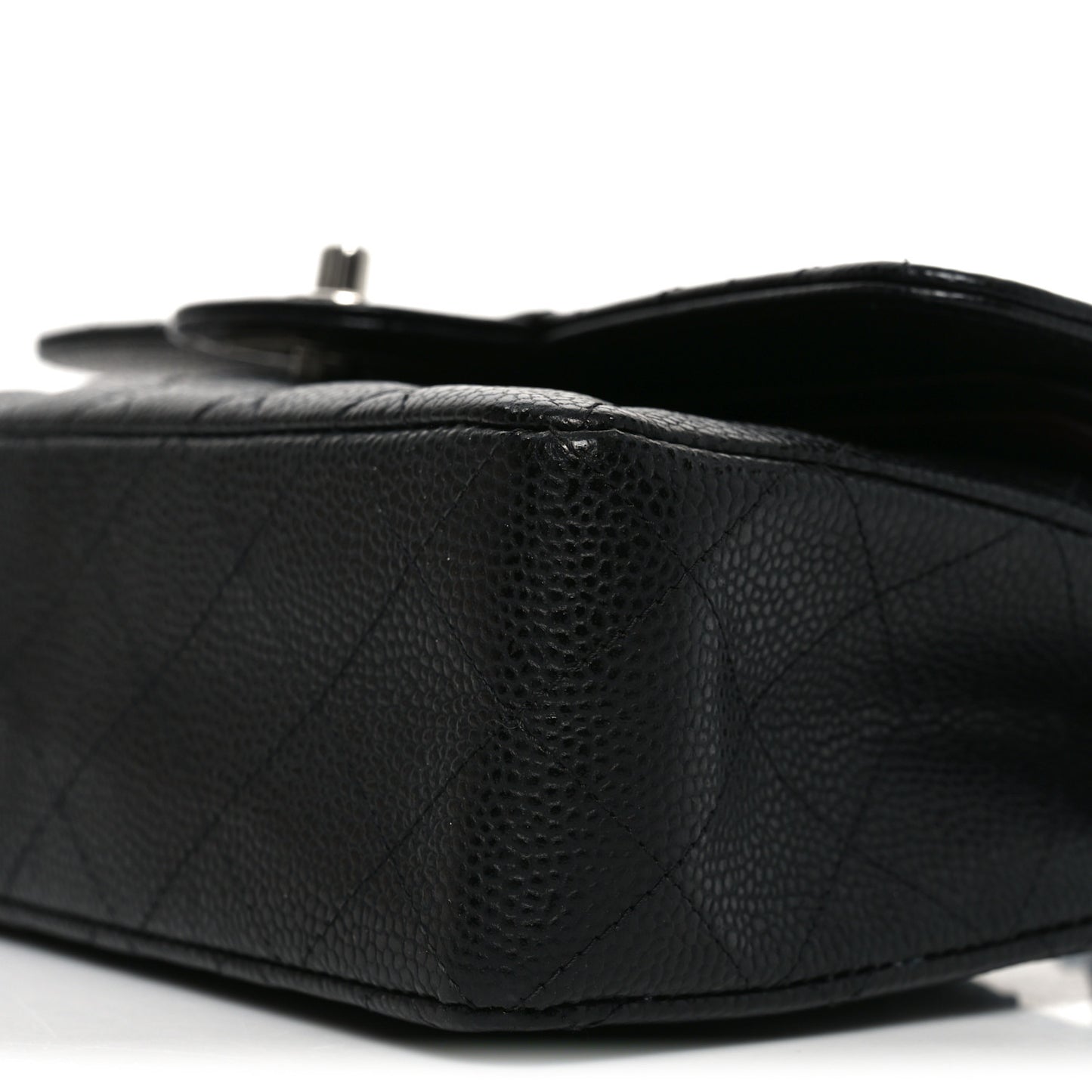 Caviar Quilted Small Double Flap Black