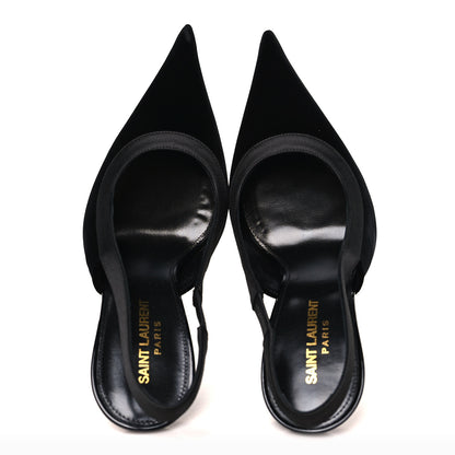 Saint Laurent Velluto Master Raso Regale Victoire 115 Slingback Pumps 38.5 2 of 10