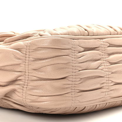 Prada Nappa Gaufre Medium Sound Flap Shoulder Bag Cipria 6 of 7