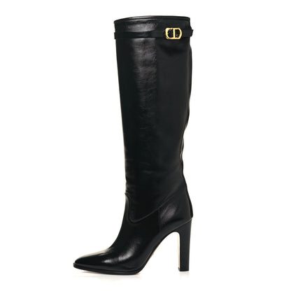 Christian Dior Calfskin Empreinte Tall Boots 39 Black 1 of 7