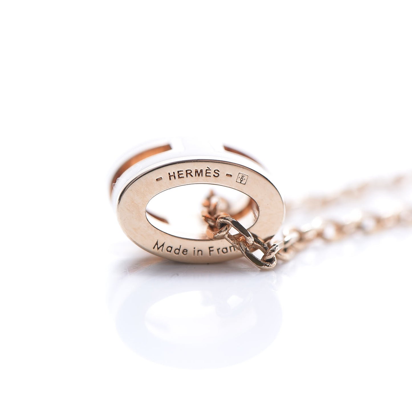 Lacquered Rose Gold Pop H Pendant Necklace Marron Glace