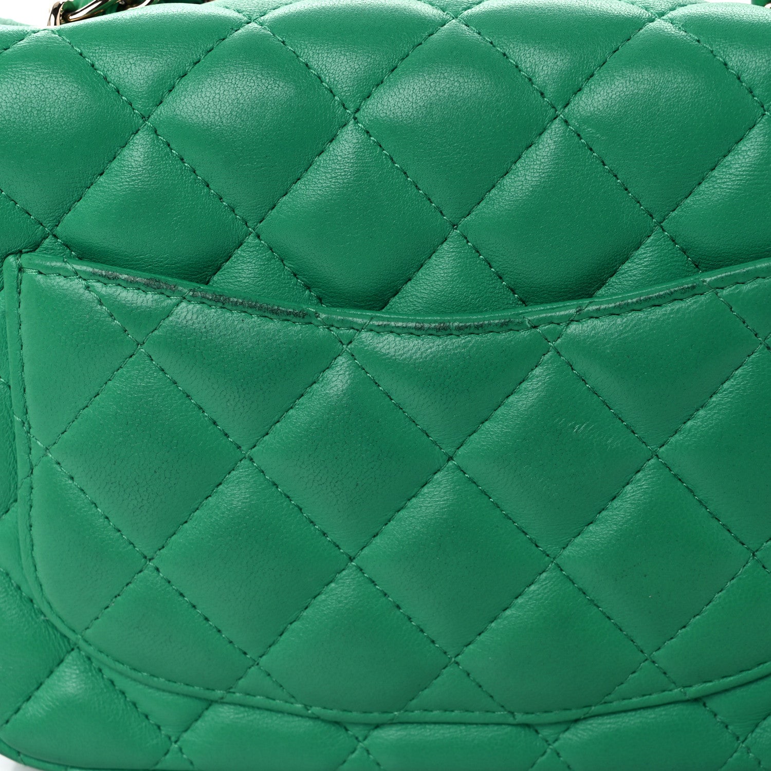 Chanel Lambskin Quilted Mini Square Flap Green 15 of 18