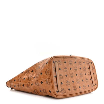 MCM Visetos Medium Liz Reversible Shopper Tote Cognac 6 of 16