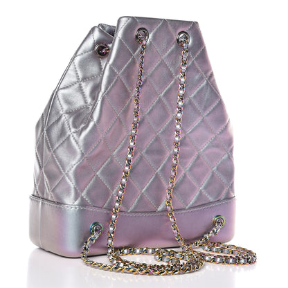 Chanel Iridescent Lambskin Calfskin Quilted Gabrielle Backpack Light Purple 3 of 10