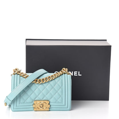 Chanel Caviar Quilted Small Boy Flap Light Blue 10 of 10